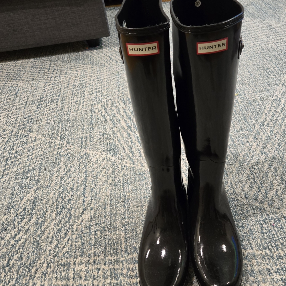 Hunter Black Tall Rain Boots
